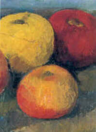 Nature morte avec pommes et biscuits